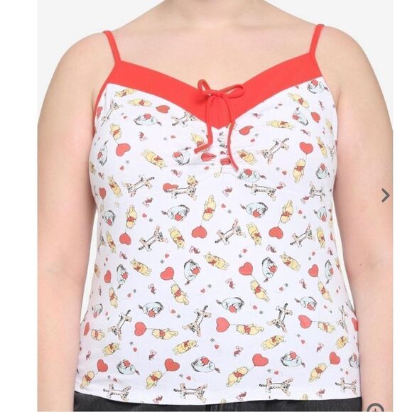 ❤️Her Universe Disney Winnie The Pooh Hearts Strappy Tank Top Size Large - Picture 1 of 7